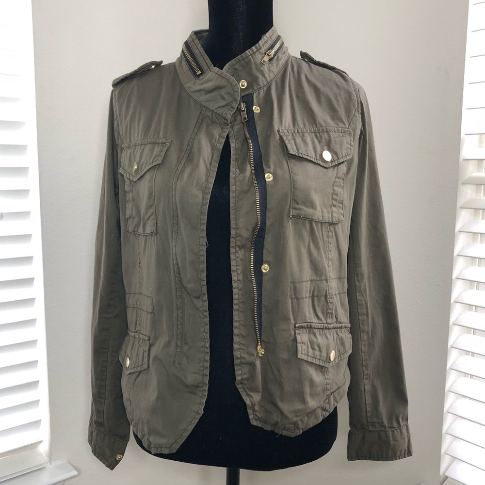 Olive Green Military-Style Jacket